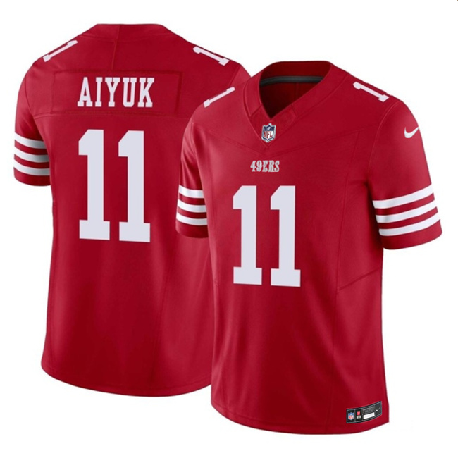 Men's San Francisco 49ers #11 Brandon Aiyuk Red 2023 F.U.S.E. Vapor Limited Football Stitched Jersey